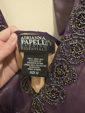 Purple Silk Dress With Ornate Beading